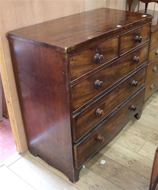A Victorian mahogany 5 drawer chest W.106cm